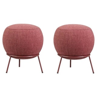 Set of Nest Ottomans in Red by Pepe Albargues For Sale