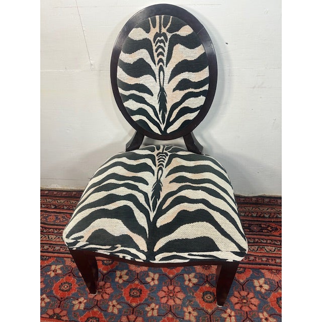 Baker Zebra Print Upholstered Accent Chair For Sale In New York - Image 6 of 9
