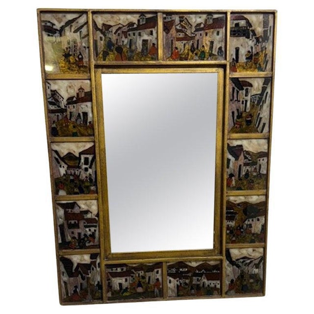 1950s Eglomised Glass Mirror, 1950s For Sale - Image 5 of 5