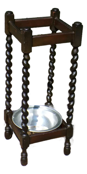 Vintage Arts & Crafts Era Oak Barley Twist Plant Stand Cane Umbrella Stand