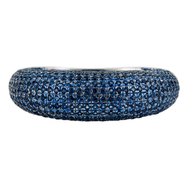 Chic 2.03ct Sapphire Cluster Contemporary Chunky Ring Size 7 in 14k Solid Gold For Sale