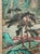 Wood c.1950 Chinese Republic Silk Painting Mountain River Landscape W Figures, Seal Signed For Sale - Image 7 of 12