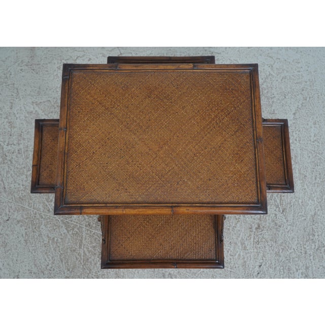 Wood Thomasville Tommy Bahama Style Rattan Occasional Table For Sale - Image 7 of 12