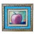 Post Modern Still Life, "Apple" Oil on Canvas With Carved Wood Frame For Sale