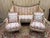Louis XVI Living Room Sofa and Bergère Chairs in Painted Wood and Toile de Jouy, Set of 3 For Sale - Image 14 of 14