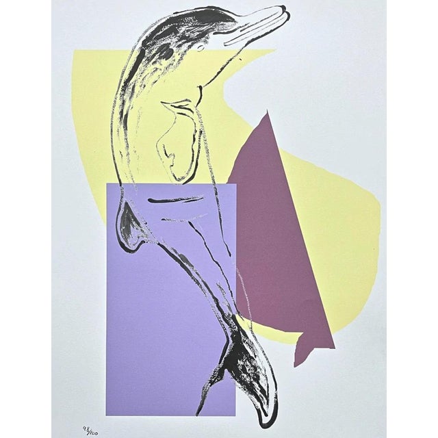 Andy Warhol "Dolphin - yellow" offset lithograph in colors on Arches paper, Georges Israel Editeur, sheet size 38,5 x 57...
