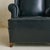 Animal Skin Vintage French Black Leather High-Back Club Chair with Wooden Legs - 2 Available For Sale - Image 7 of 18