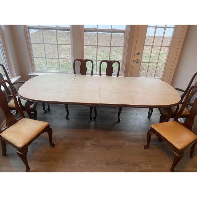 Knob Creek by Ethan Allen Cherry Dining Room Table Set With 6 Chairs