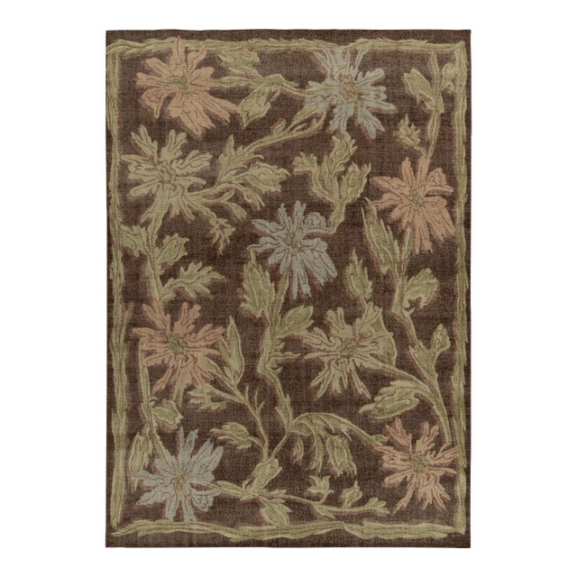 Rug & Kilim’s Deco Flower Rug, 5x7 For Sale