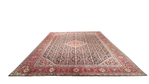 Vintage Persian Nanaj Hand Made Knotted Rug - 10′10″ X 17′10″ - Size Cat. 12x15 12x18