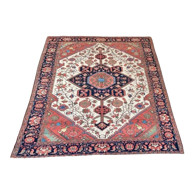 Rare Antique Malayer Rug | Ivory Field | 4'6" X 6'6" For Sale