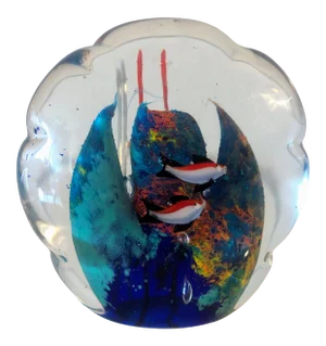 Exemplary 1970s-80s Aquarium Paper Weight