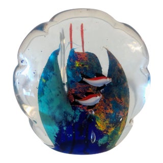 Exemplary Vintage Aquarium Paperweight For Sale