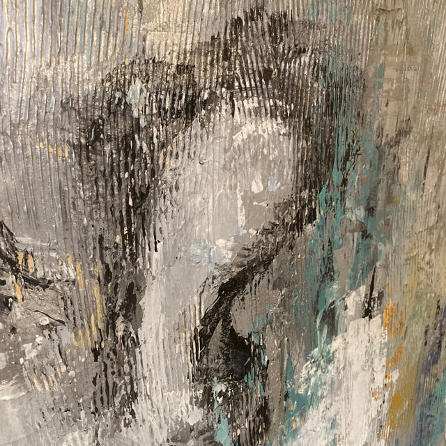 Abstract Mid-Century Oversized Abstract Figurative Oil on Canvas by California Artist For Sale - Image 3 of 12