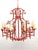 Massive Vintage Italian Tole Red Faux Bamboo Birdcage Chandelier With Bells ~ Rewired ~ Restored ~ Rejuvenated ~ Ready to Hang ~ For Sale - Image 9 of 12