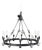 1900s Spanish Colonial 12-Light Iron Chandelier with Ring and Dark Patina For Sale