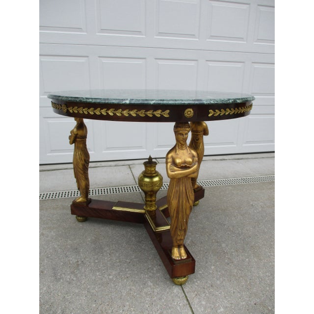 Early 20th Century French Empire Style Gueridon Center or Grand Entryway Table For Sale - Image 5 of 12