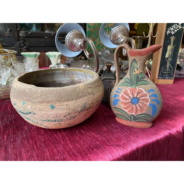 Tan Mexican Style Pitcher and Bowl Set - 2 Pieces For Sale - Image 8 of 8