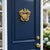 Vintage Solid Brass Us Navy Officer Cap Device Door Knocker For Sale - Image 4 of 4