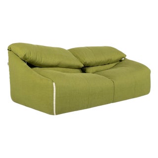 Green Plumy Sofa attributed to Annie Hiéronimus for Cinna, 1980s For Sale