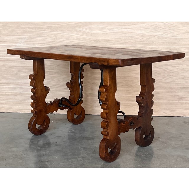 19th Century Ebonized Baroque Spanish Side Table With Lyre Legs For Sale - Image 6 of 10