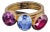 Multicolor 14k Gold Ring With Amethyst, Ruby and Topaz, Size 5 For Sale