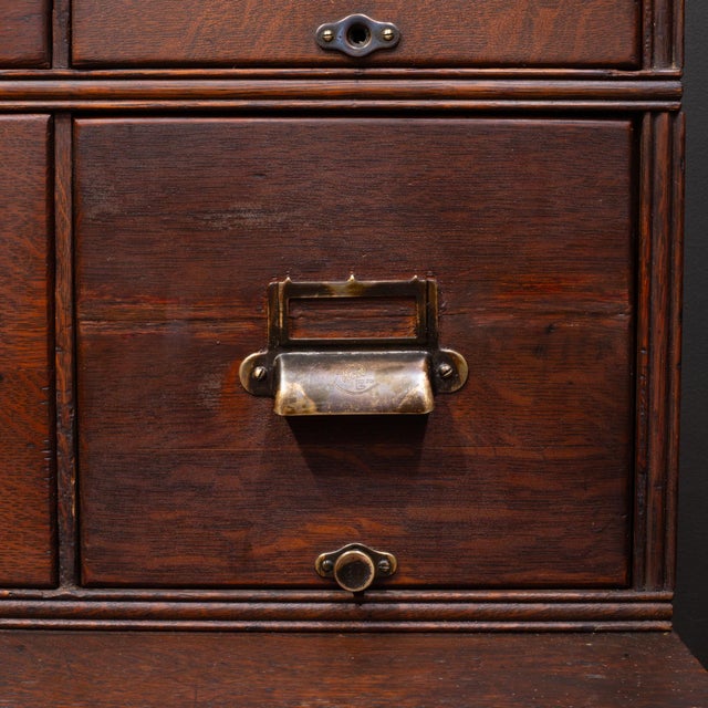 Antique Mahogany Yawman and Erbe 15 Drawer Modular File Cabinet c.1910 For Sale - Image 11 of 18