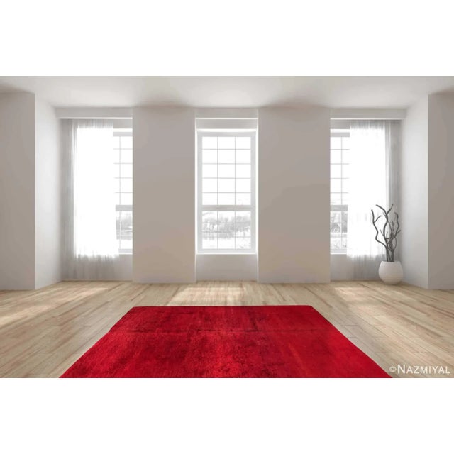 Breathtakingly Beautiful and Simplistic Vintage Moroccan Red Shag Berber Rug, Country of Origin / Rug Type: Morocco, Circa...