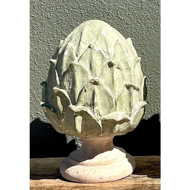Mid-Century Modern Vintage Faux Finished Wooden Artichokes - A Pair For Sale - Image 3 of 12