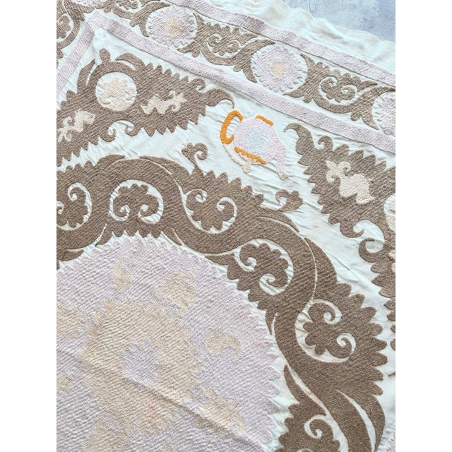 1960s Central Asian Suzani Tablecloth - Vintage Embroidered Textile For Sale - Image 5 of 9