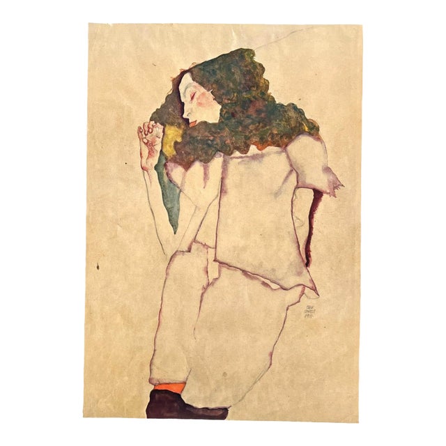 Egon Schiele Lithograph 18 Sleeping Girl 1968* Reproduction For Sale