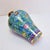 Chinese Vintage Chinese Cloisonné Meiping Vase | Turquoise Ground Floral Motif With Stand For Sale - Image 3 of 4