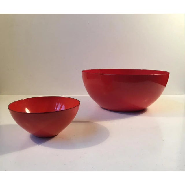 Finnish Enamel Bowls by Kaj Franck for Finel, 1950s, Set of 2 For Sale - Image 9 of 9