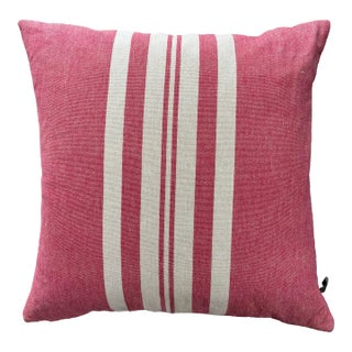 Ralph Lauren Pillow Pink and White Striped Throw Pillow, Down-Filled For Sale