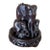 Vintage Hand Carved Elephant Family MCM Dark Wood on Pedastal For Sale