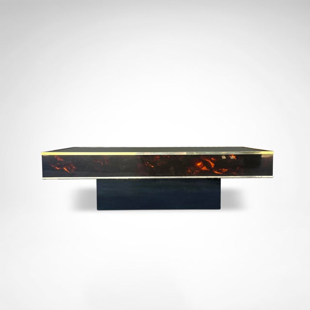 Coffee and Side Tables in Burl Wood and Acrylic Glass by Eric Maville for Jean-Claude Mahey, France, 1980s, Set of 3 For Sale - Image 9 of 10