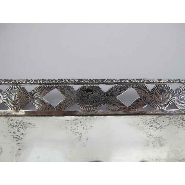 Metal Mexican Sterling Silver Floral Overlay Cordial Shot Glass Set With Tray For Sale - Image 7 of 11