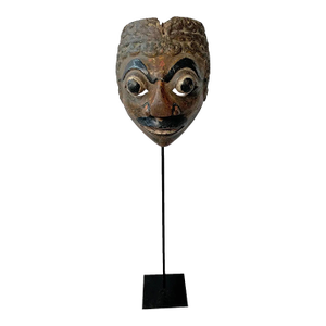 Javanese Hand-Crafted Wayang Topeng Theatre Mask, Indonesia, Early 20th Century