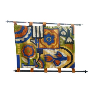 Psychedelic Mod 70's Hand Woven Flower Power Tapestry For Sale