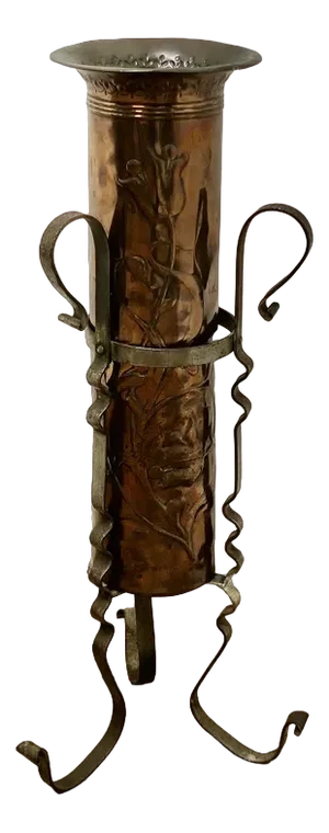 Arts and Crafts Copper and Iron Umbrella Stand, 1890s