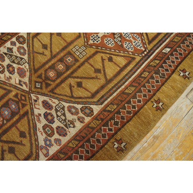 Persian 1900s Brown Geoemtric Antique Nw Persian Serab Rug 3' 7" X 10' 8" Handknotted Wool Carpet For Sale - Image 3 of 6