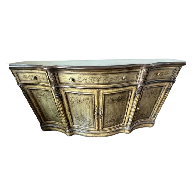 1990s Old World Curved Sideboard For Sale