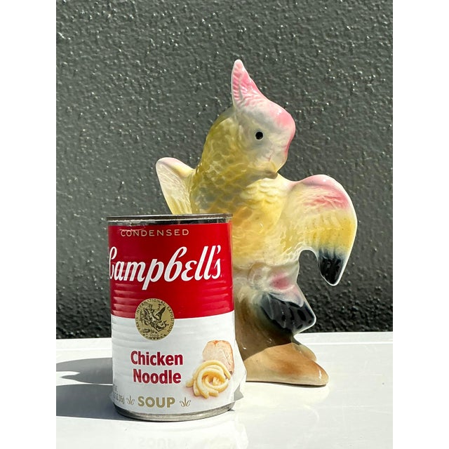 Ceramic Vintage MCM Glazed Ceramic Cockatoo For Sale - Image 7 of 12