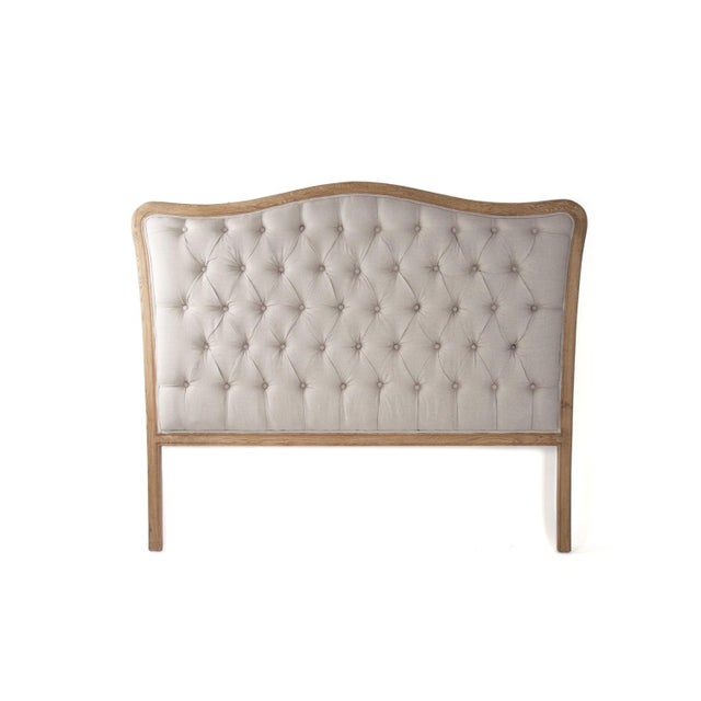 Upholstered and tufted in our sophisticated Natural linen, this queen sized headboard is a timeless piece that will give a...