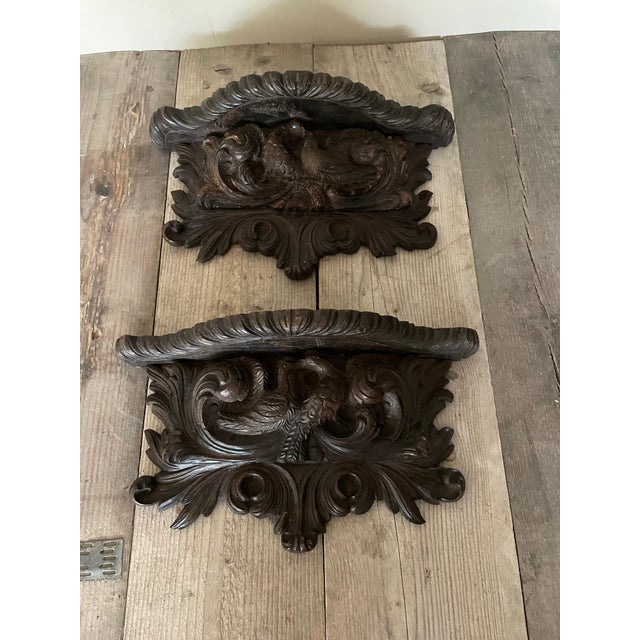 Small Carved Wooden Bird Consoles, Set of 2 For Sale - Image 6 of 6