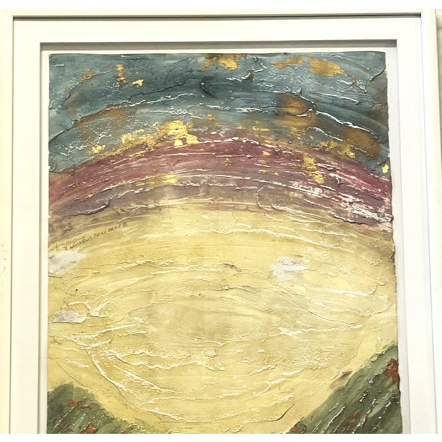 Abstract Original Becky Sansing (American, 20th Century) Framed Mixed Media Art Titled Brilliance III For Sale - Image 3 of 12