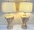 Fun vintage pair of coastal style table lamps from 1986. They are made of ceramic and shaped like large conch shells with...