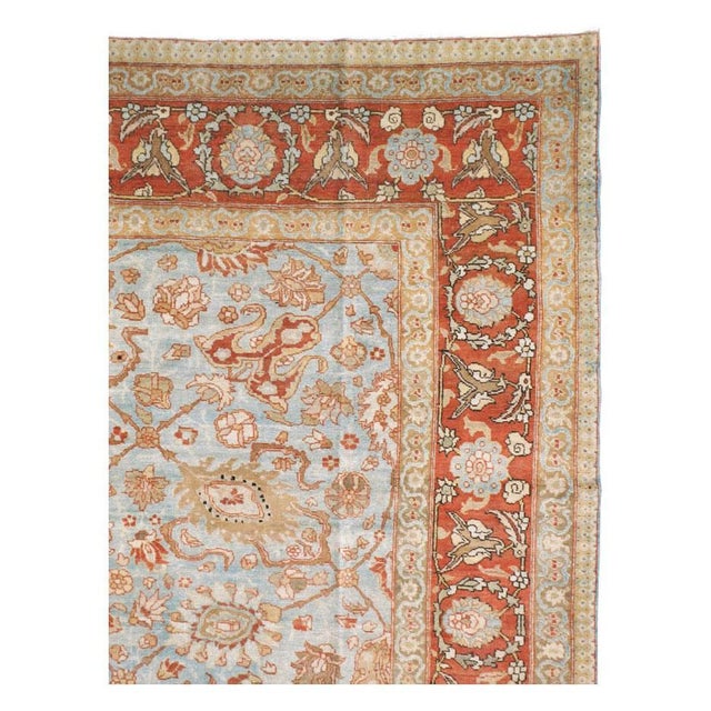 Rustic Galerie Shabab Collection Early 20th Century Persian Tabriz Room Size Carpet in Red, Blue, and Grey For Sale - Image 3 of 10