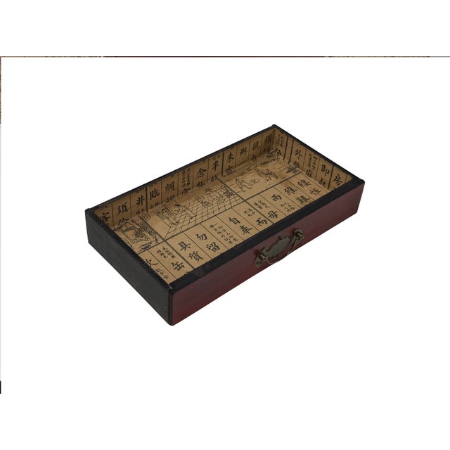 Chinese Oriental Red Dragon Phoenix Mirror Rectangular Jewelry Box For Sale - Image 9 of 10