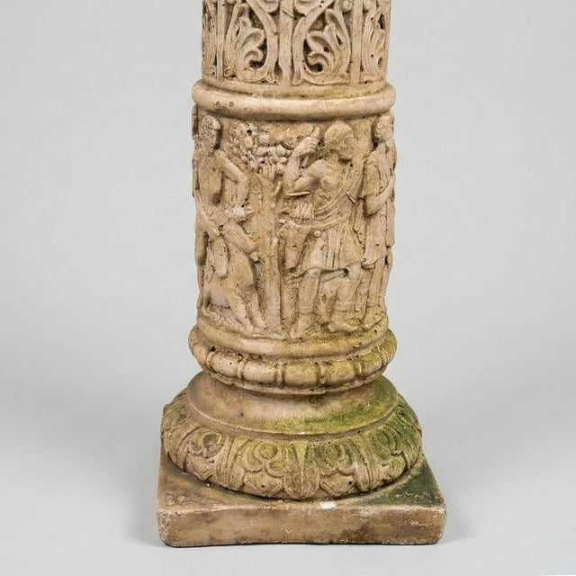 Neo-Renaissance Style Sculpted Columns in Reconstituted Stone, 1900s, Set of 2 For Sale - Image 6 of 11